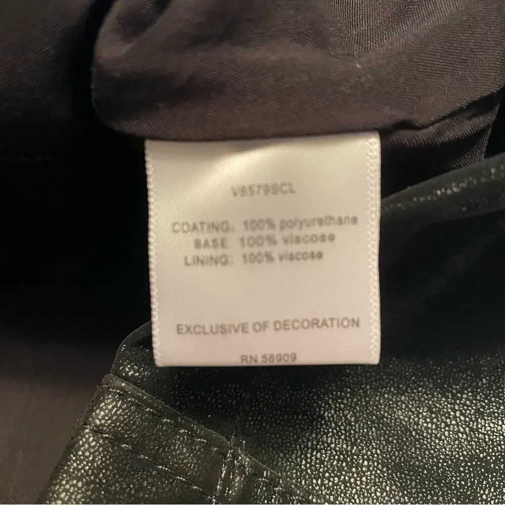 NWT - Faux Wrap Leather/Suede Skirt in Black - Extra Small
